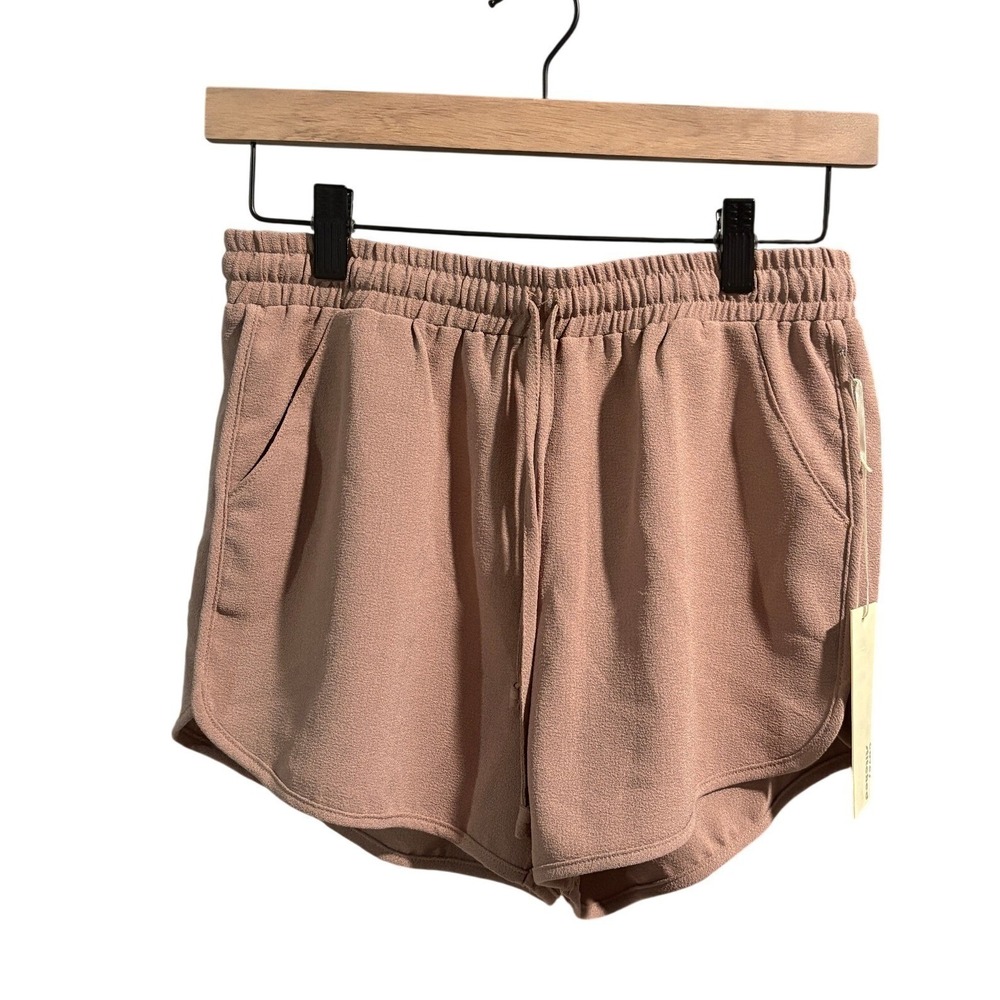Cover‎ Stitched Taupe Shorts Elastic Waist Drawstring- Large